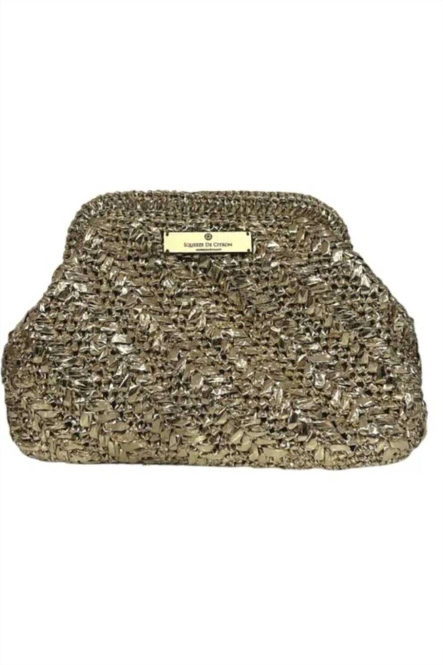 NEW SQUEEZE DE CITRON women's raffia handbag in gold